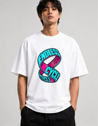 Endless Cycle Möbius Strip Graphic Tee - Bold Typography Art - White