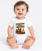 Evolution Was A Mistake Pug Shirt - Funny Caveman Dog Meme Tee - White