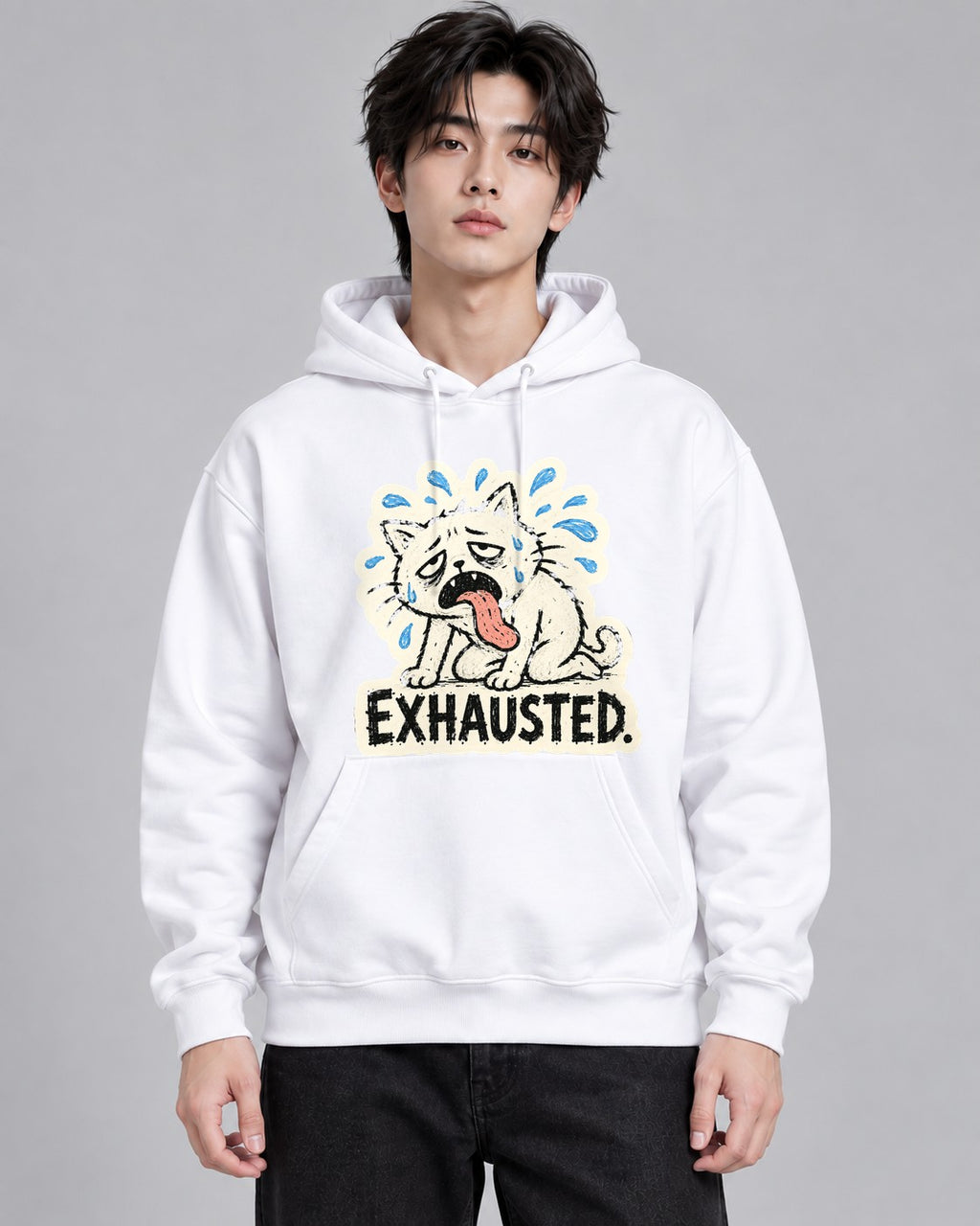 Exhausted Dog - White