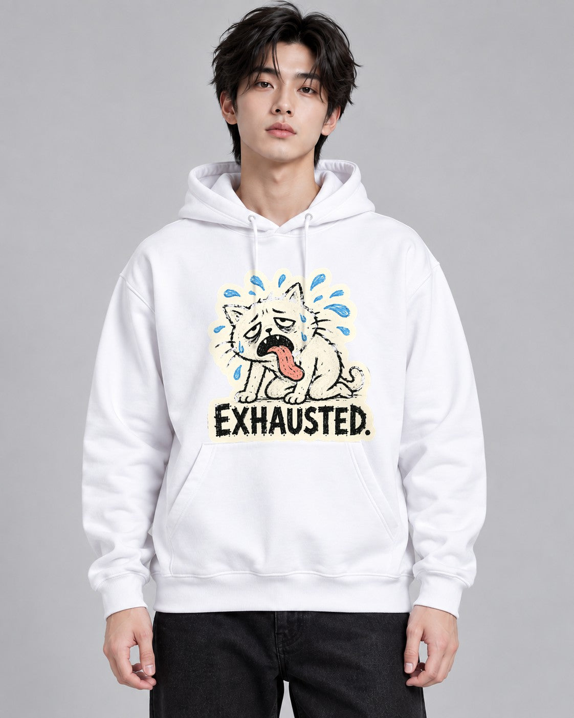 Exhausted Dog - White