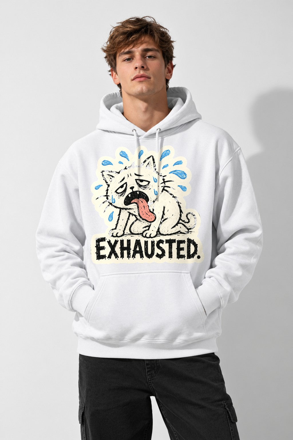 Exhausted Dog - White