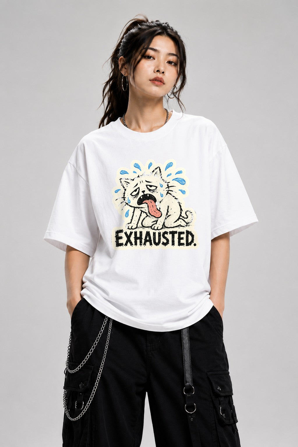 Exhausted Dog - White