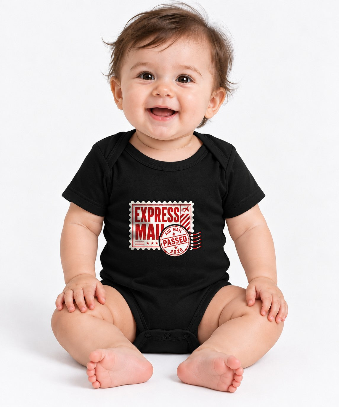 Express Mail Stamp Tee - Vintage Postal Service Graphic - Black
