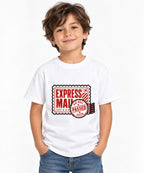 Express Mail Stamp Tee - Vintage Postal Service Graphic - White