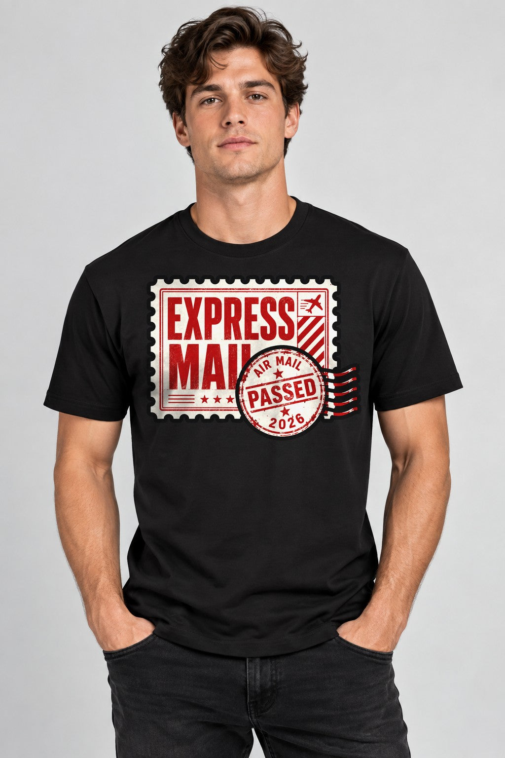 Express Mail Stamp - Black
