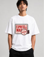 Express Mail Stamp Tee - Vintage Postal Service Graphic - White