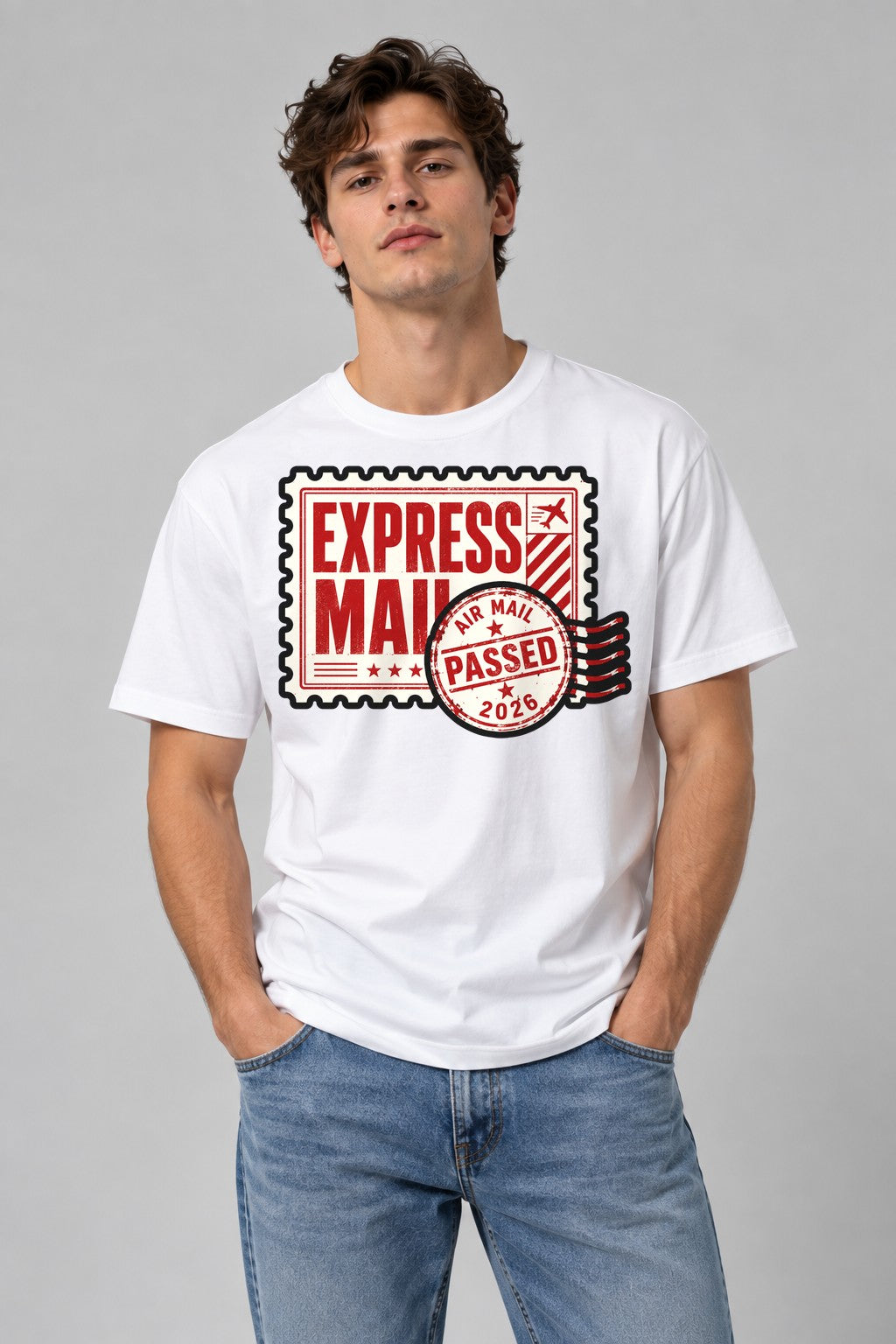 Express Mail Stamp - White