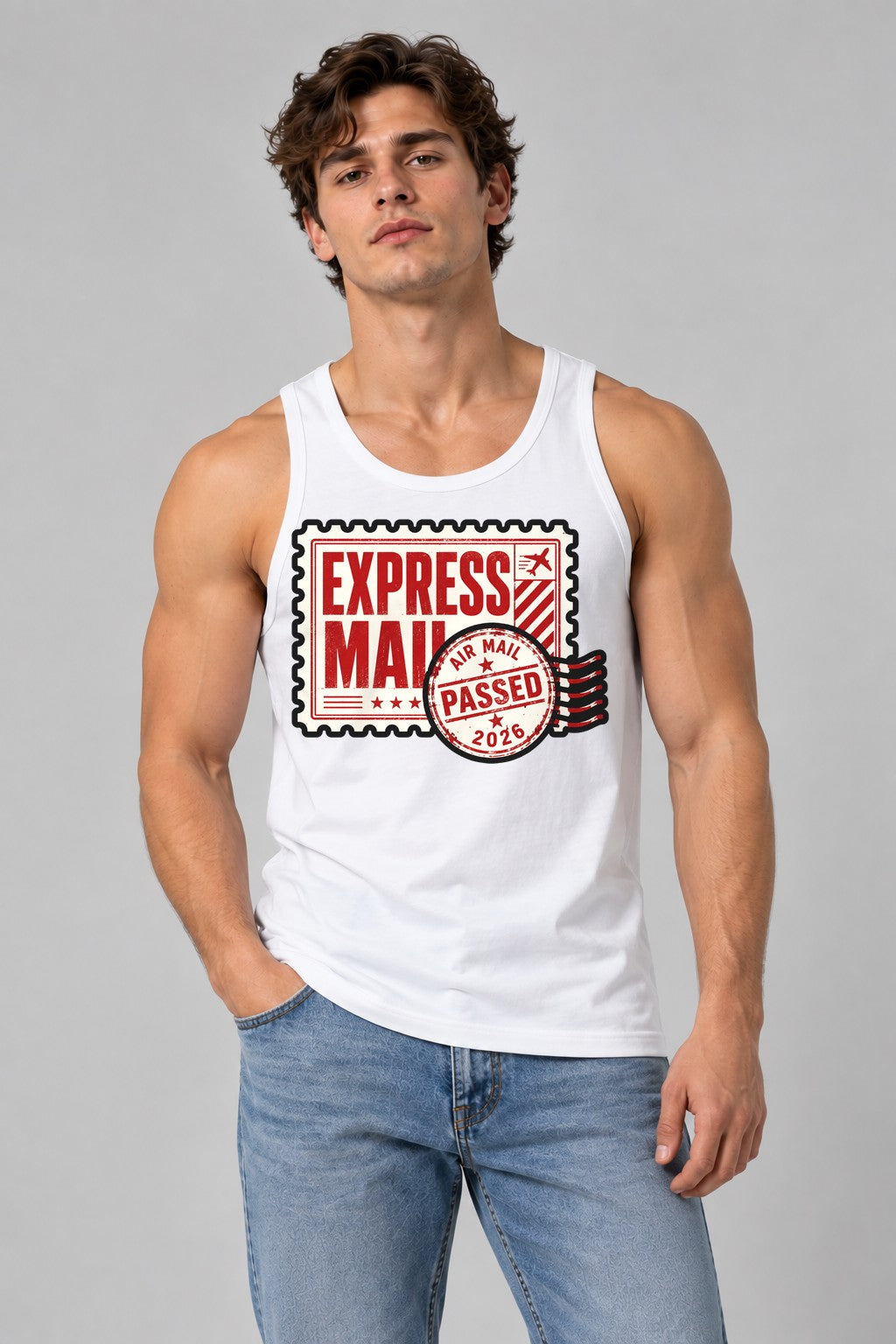 Express Mail Stamp - White