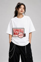 Express Mail Stamp Tee - Vintage Postal Service Graphic - White