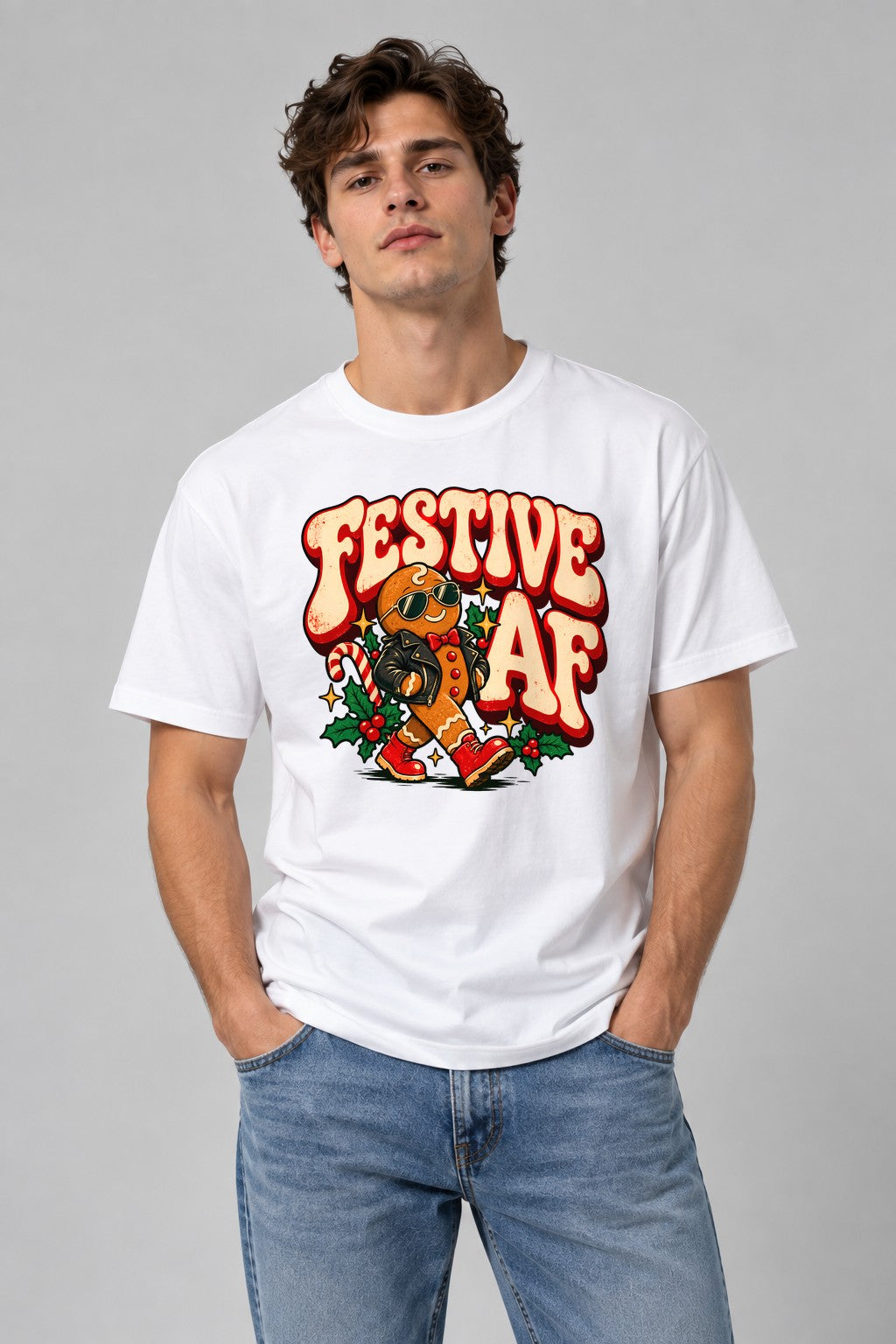 Festive AF Gingerbread - White