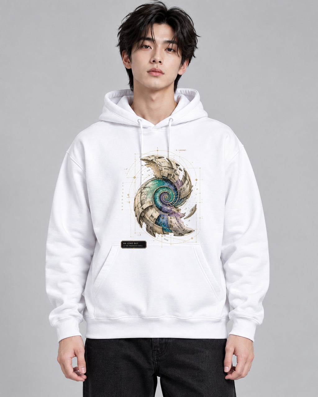 Fibonacci Spiral Shell - White
