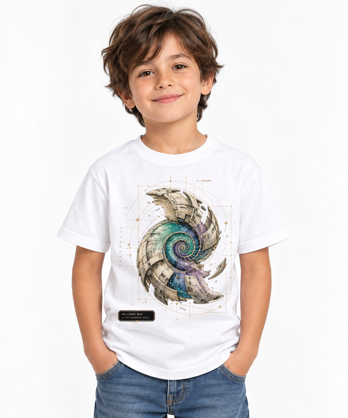 Fibonacci Spiral Shell - White