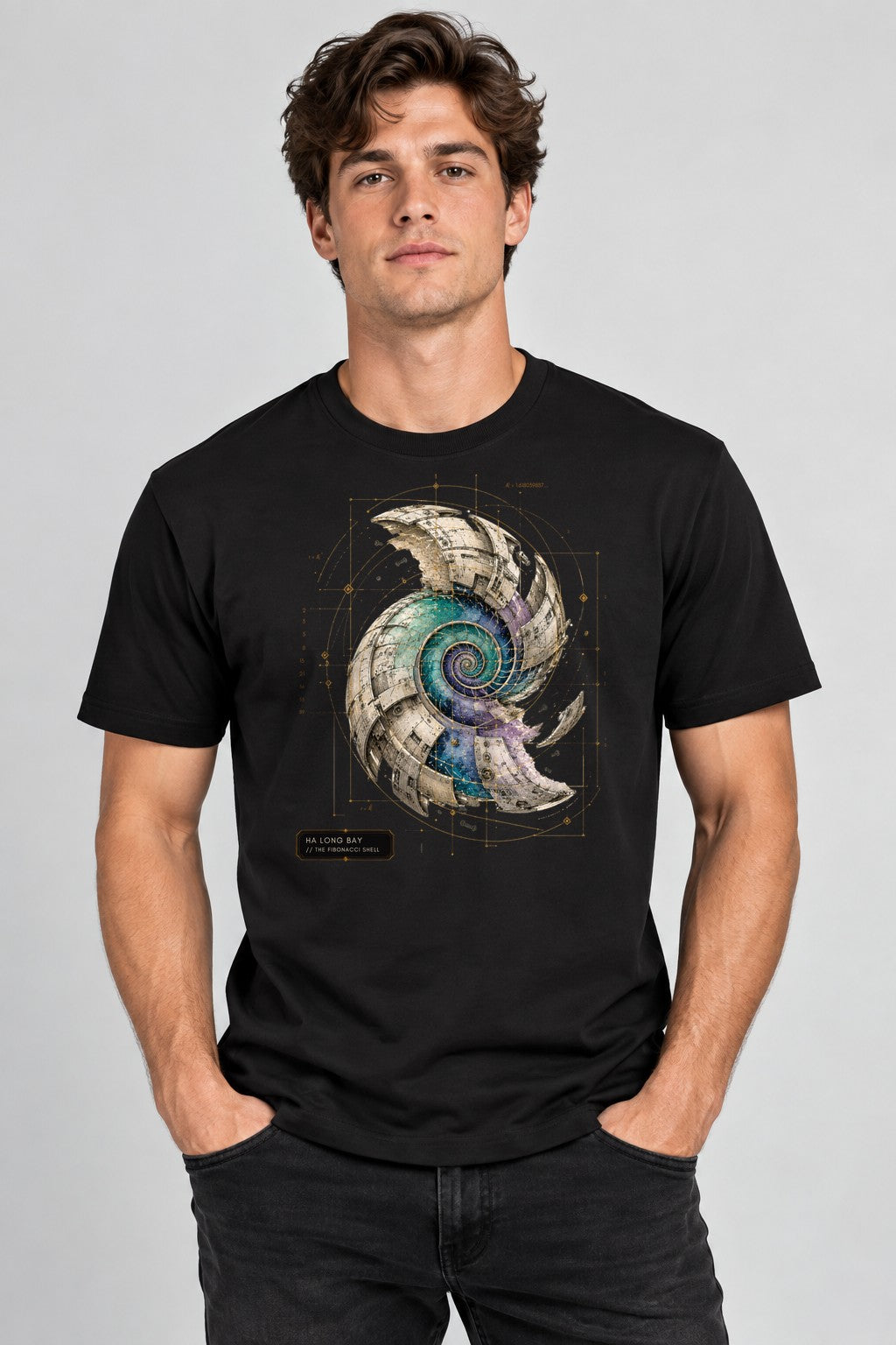 Fibonacci Spiral Shell - Black