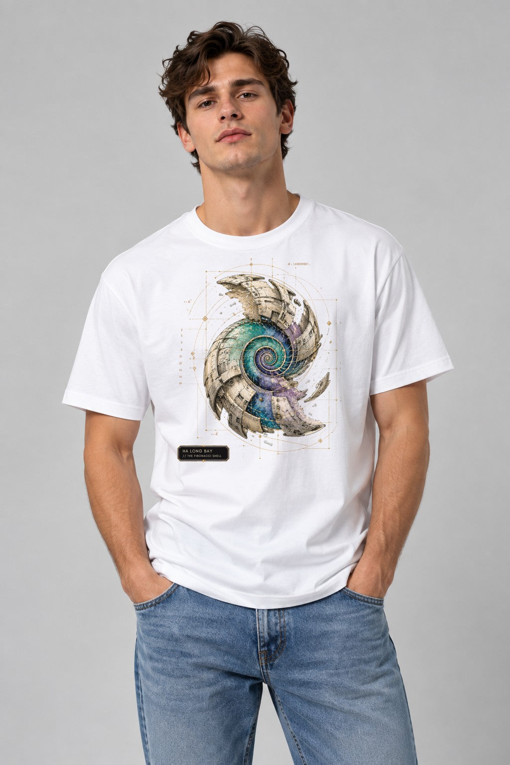 Fibonacci Spiral Shell - White