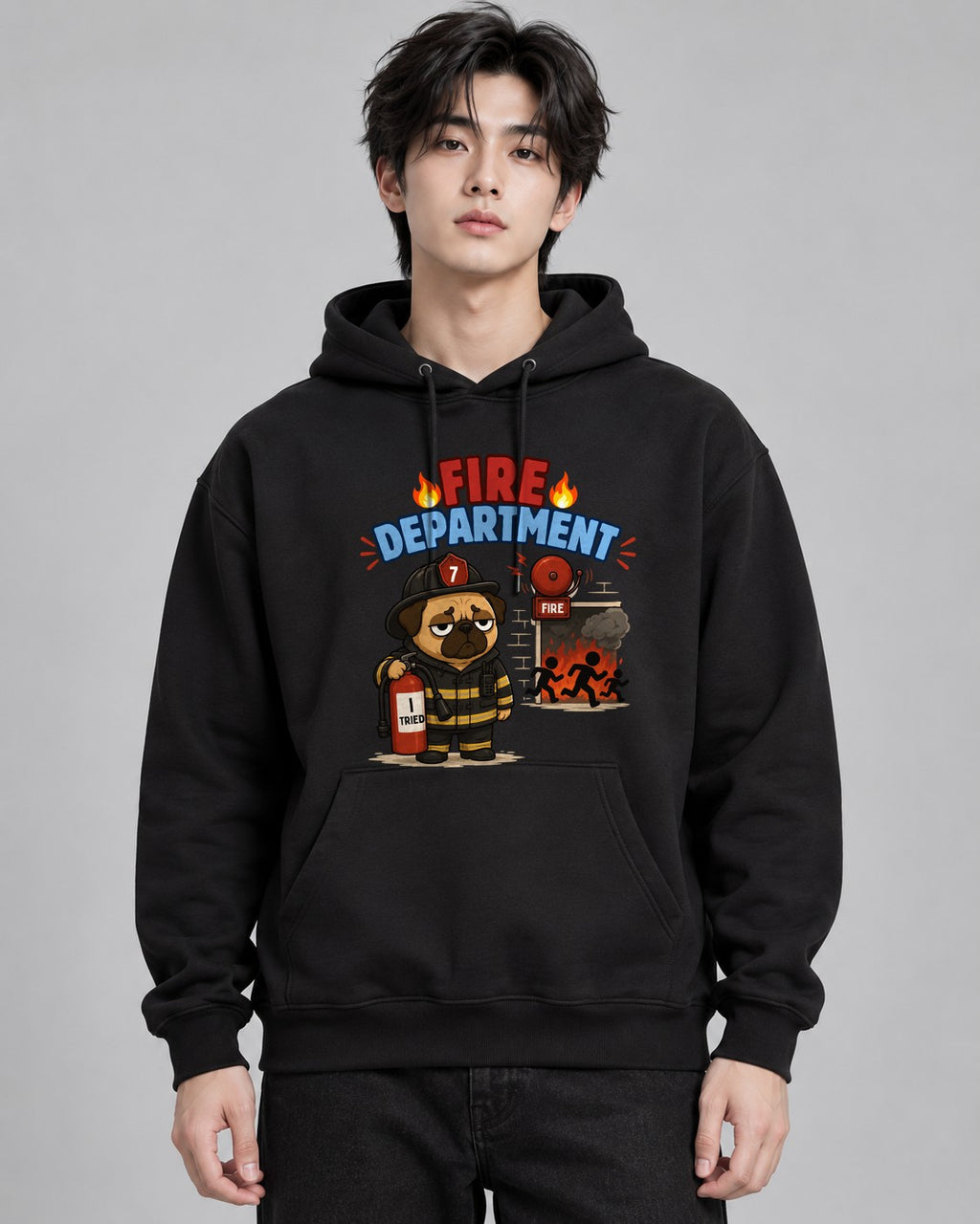 Fire Department I Tried Funny Grumpy - Black