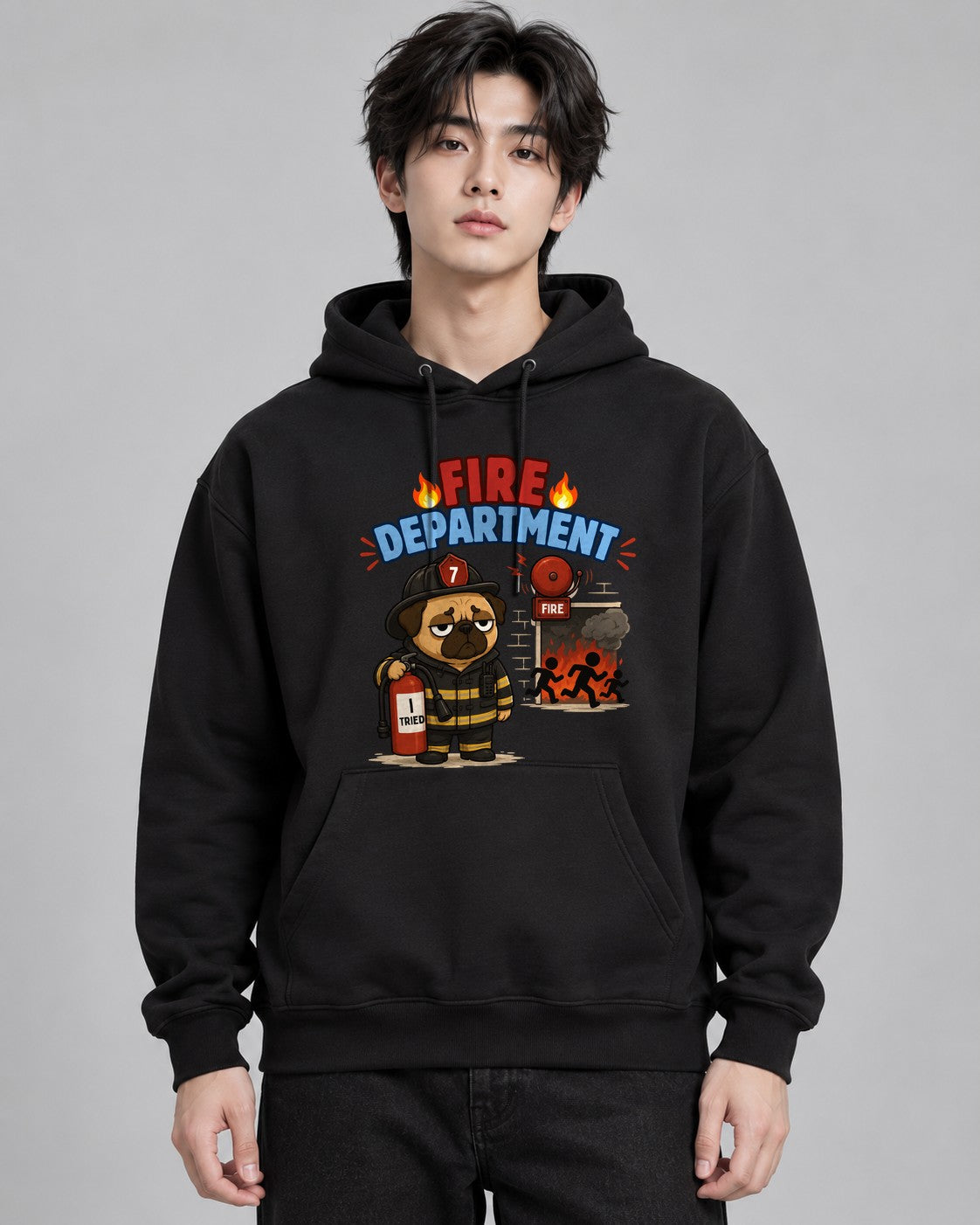 Fire Department I Tried Funny Grumpy - Black