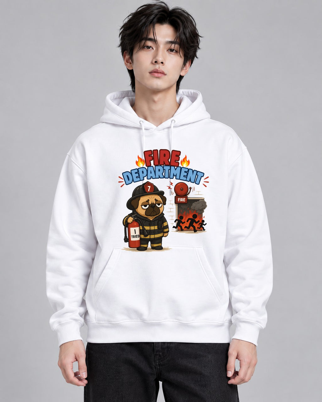 Fire Department I Tried Funny Grumpy - White