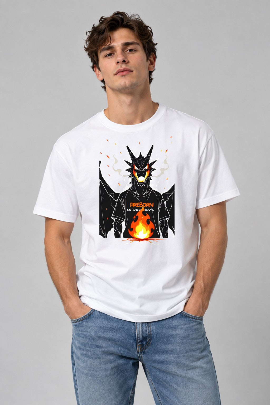 Fireborn Dragon Warrior - White