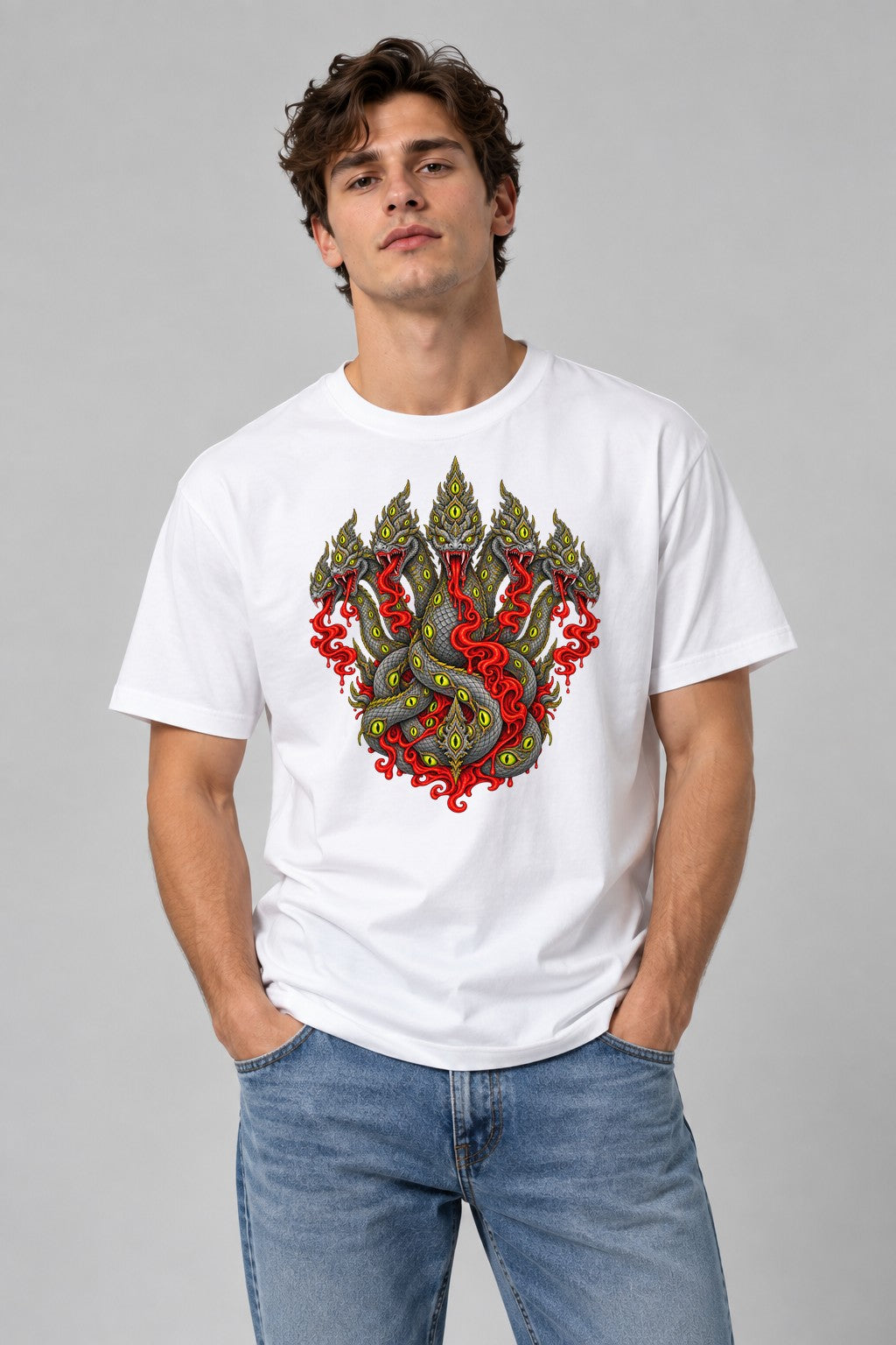 Five Headed Serpent - White