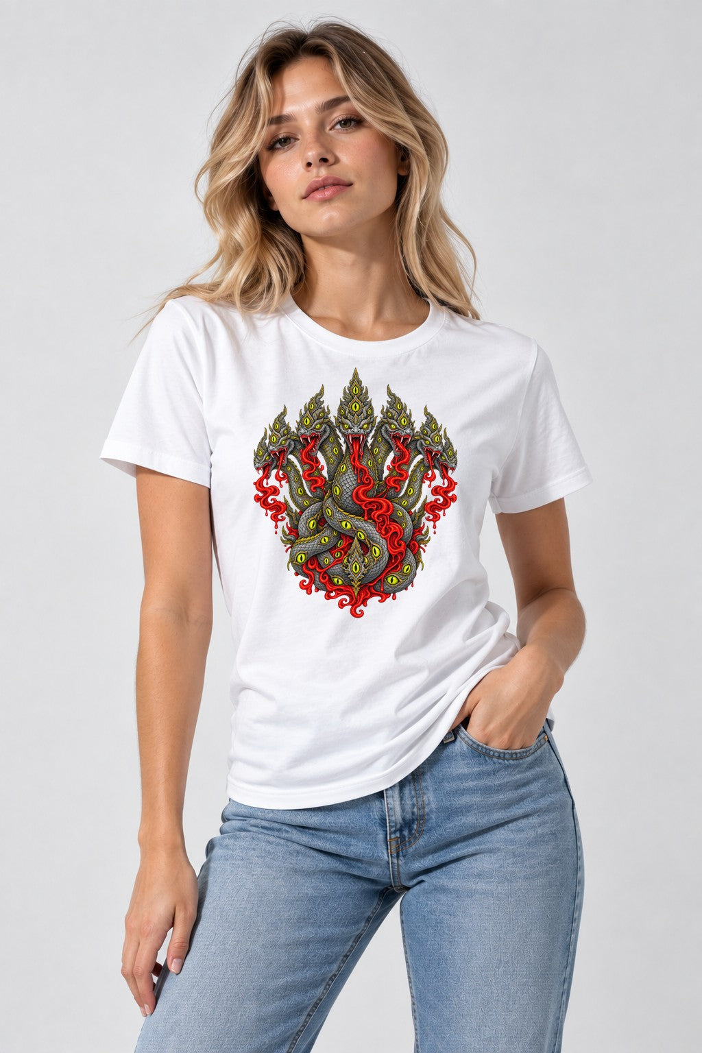 Five Headed Serpent - White