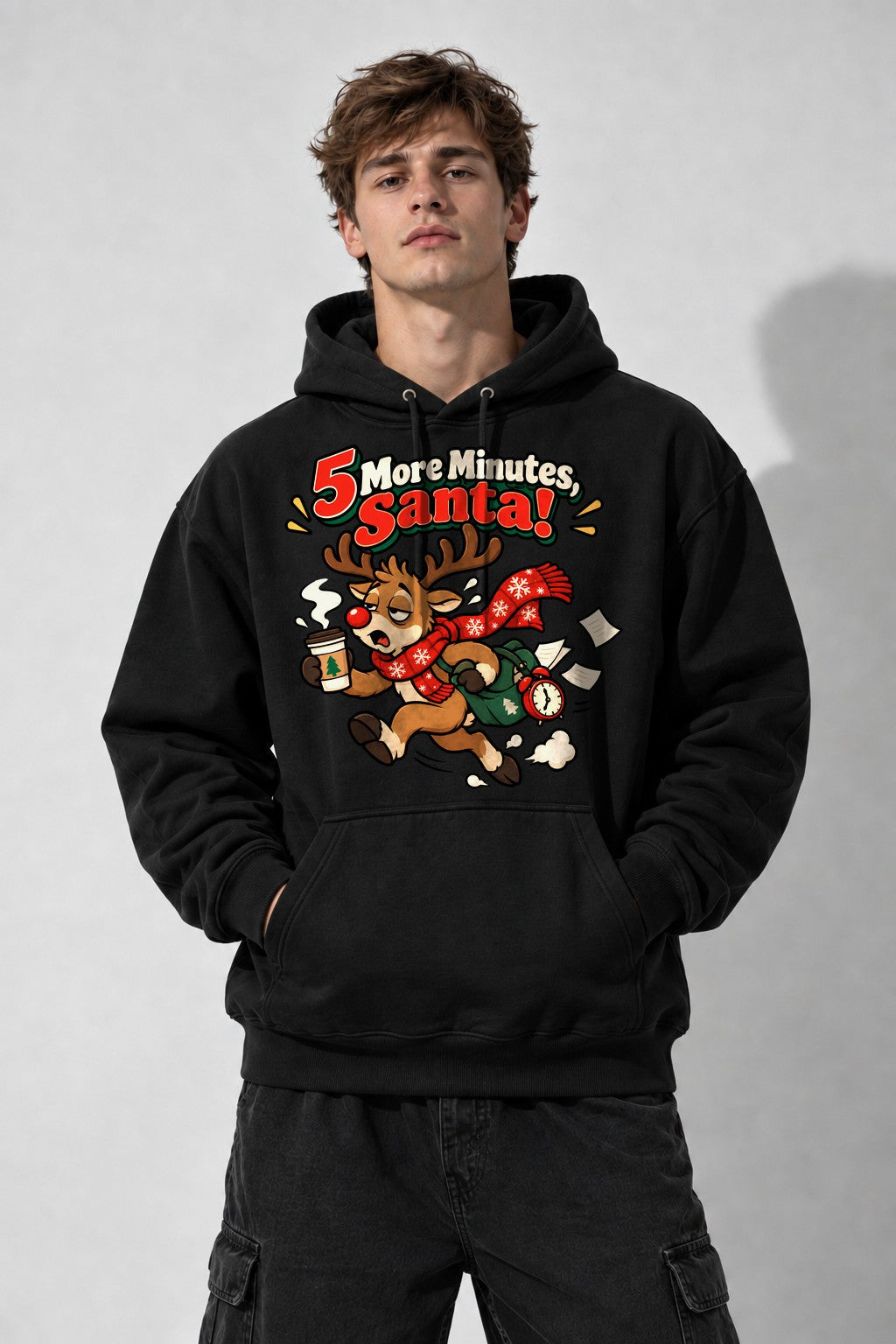 Five More Minutes Santa - Black