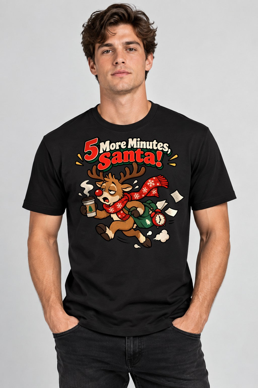 Five More Minutes Santa - Black