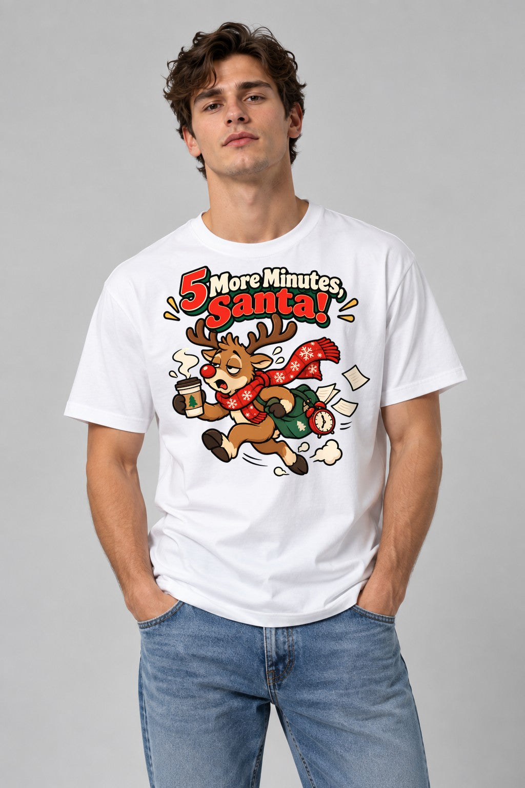Five More Minutes Santa - White
