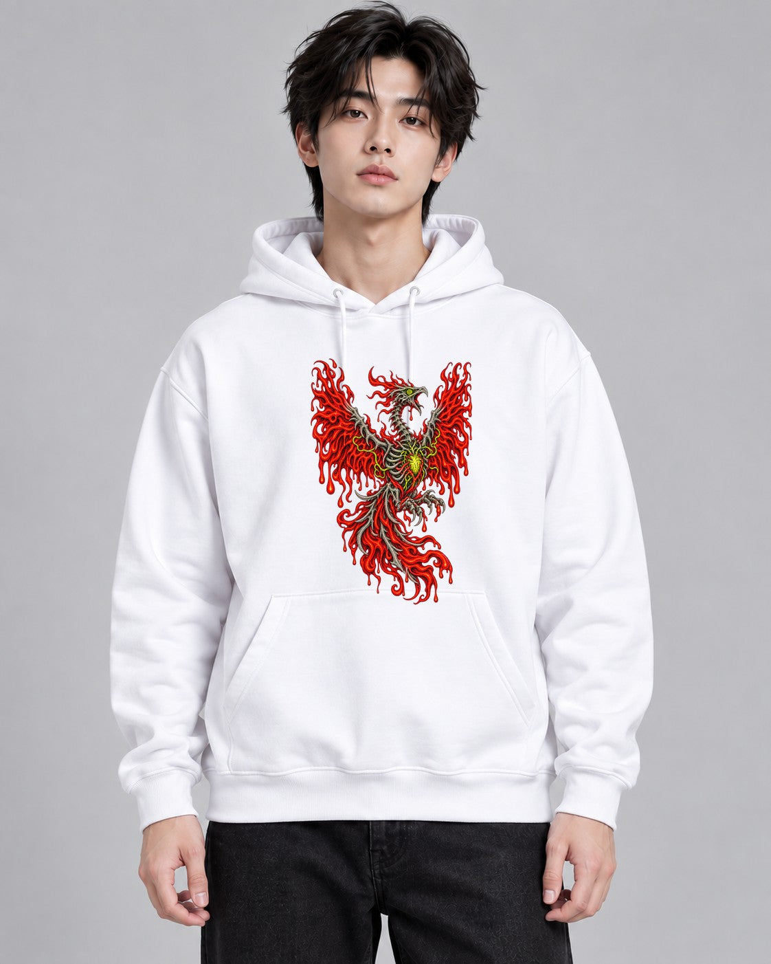 Flaming Phoenix Skeleton - White