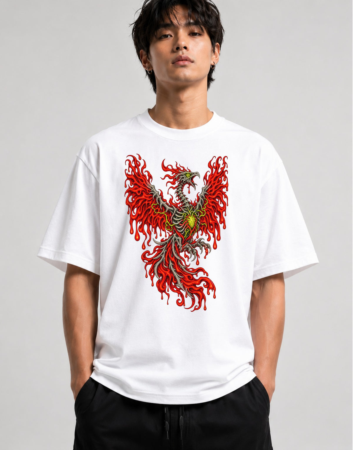 Flaming Phoenix Skeleton - White