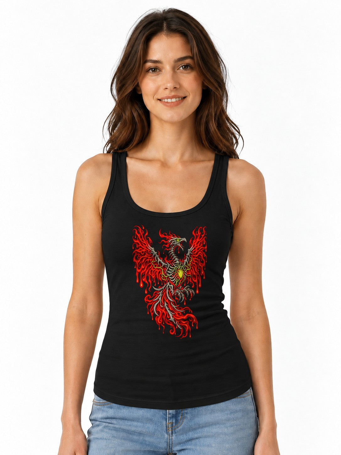 Flaming Phoenix Skeleton - Black