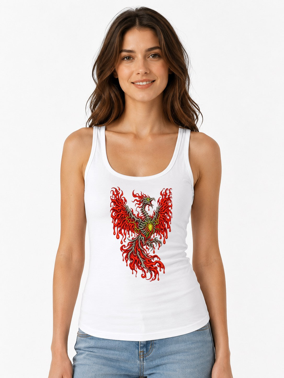 Flaming Phoenix Skeleton - White