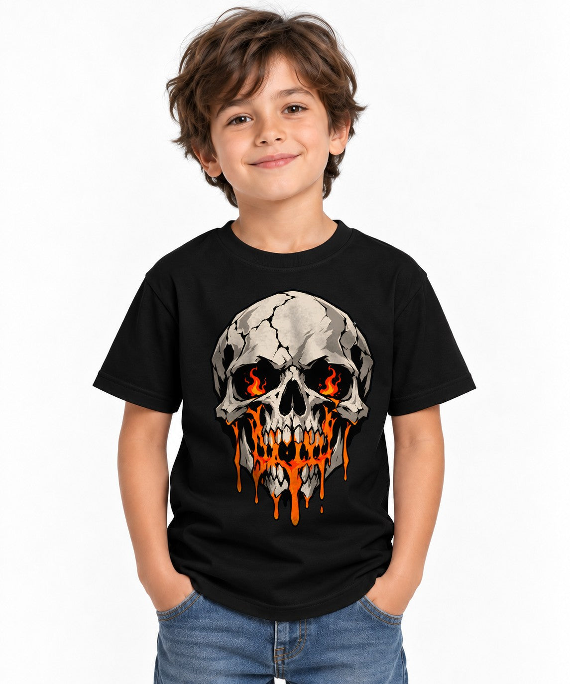 Flaming Skull - Black