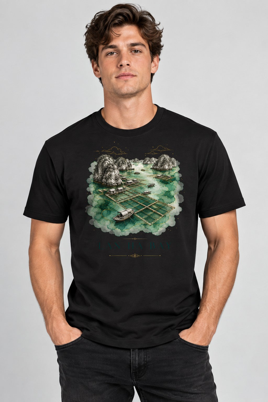 Floating Fishing Village - Black