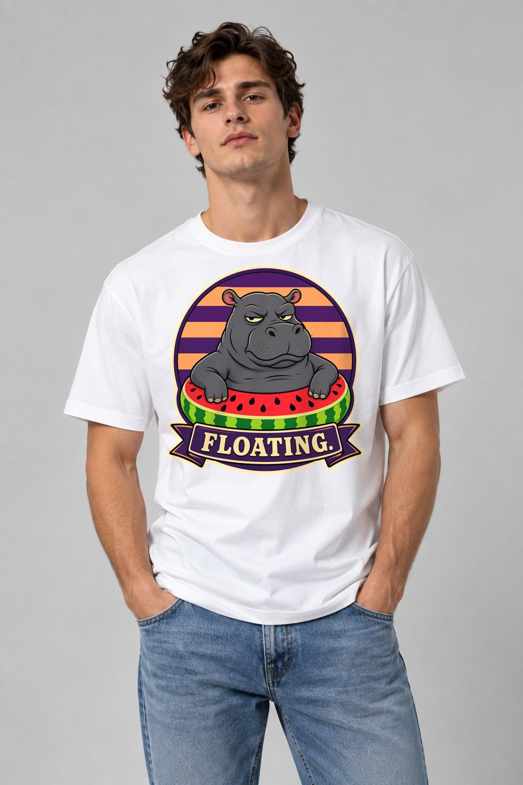 Floating Hippo - White