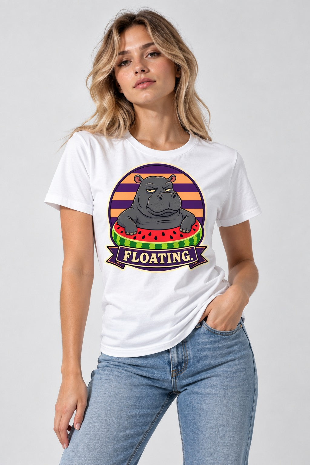 Floating Hippo - White