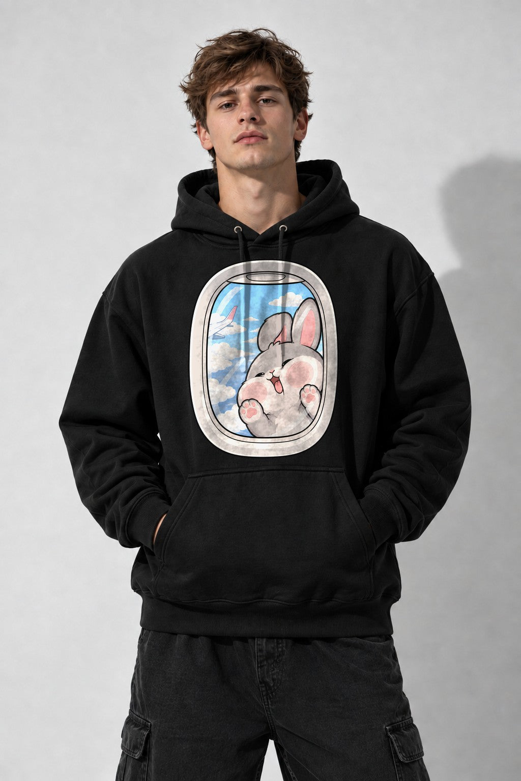 Flying Bunny Window - Black