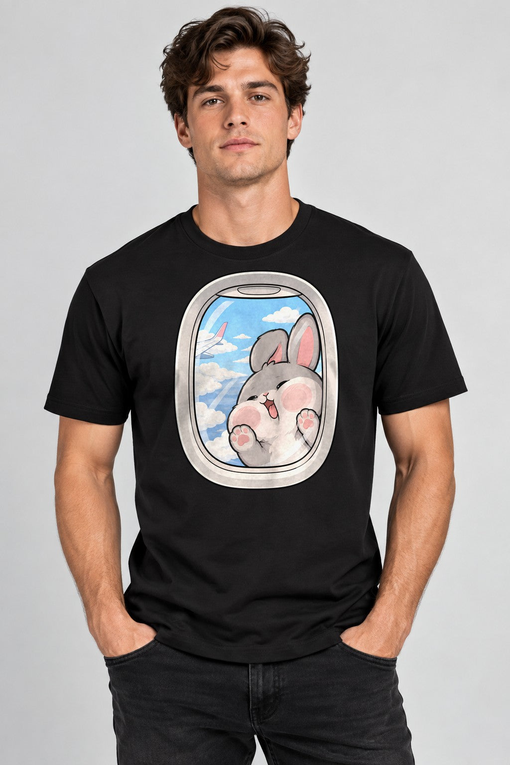 Flying Bunny Window - Black