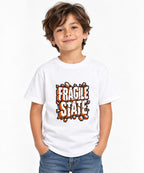 Fragile Shattered State Graphic Tee - Bold Typography Design - White