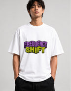 Frequency Shift Retro Wave Graphic Tee - 80s Vaporwave Style - White
