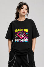 Game On Lvl Max Retro Gamer Shirt - Pixel Art Cat Gaming Tee - Black