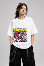 Game On Lvl Max Retro Gamer Shirt - Pixel Art Cat Gaming Tee - White