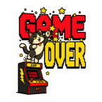 Game Over Cat Shirt - Retro Arcade Gamer Pixel Art Tee