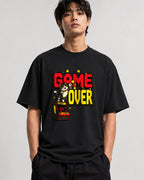 Game Over Cat Shirt - Retro Arcade Gamer Pixel Art Tee - Black