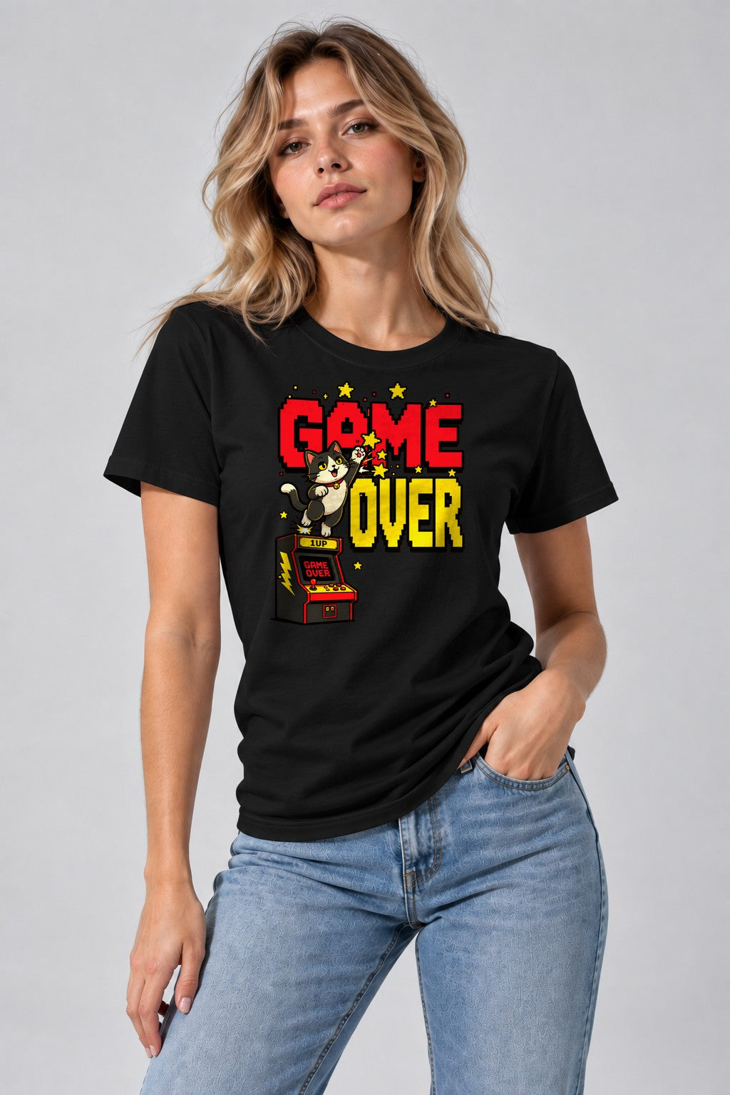 Game Over Cat - Black
