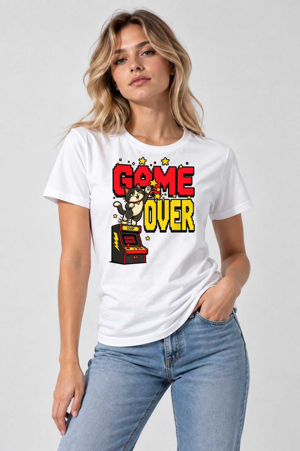 Game Over Cat - White
