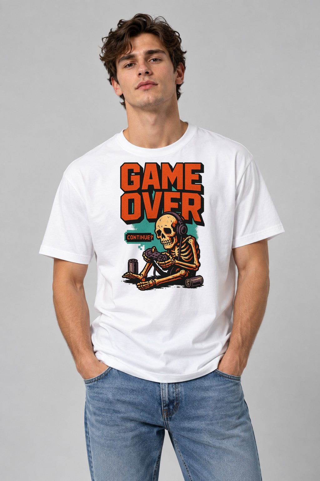 Game Over Skeleton - White