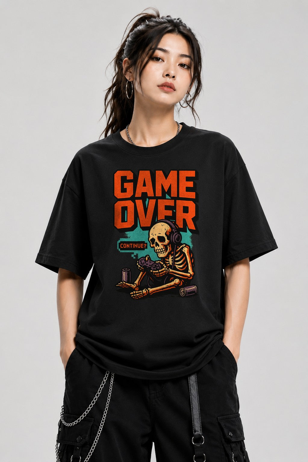 Game Over Skeleton - Black