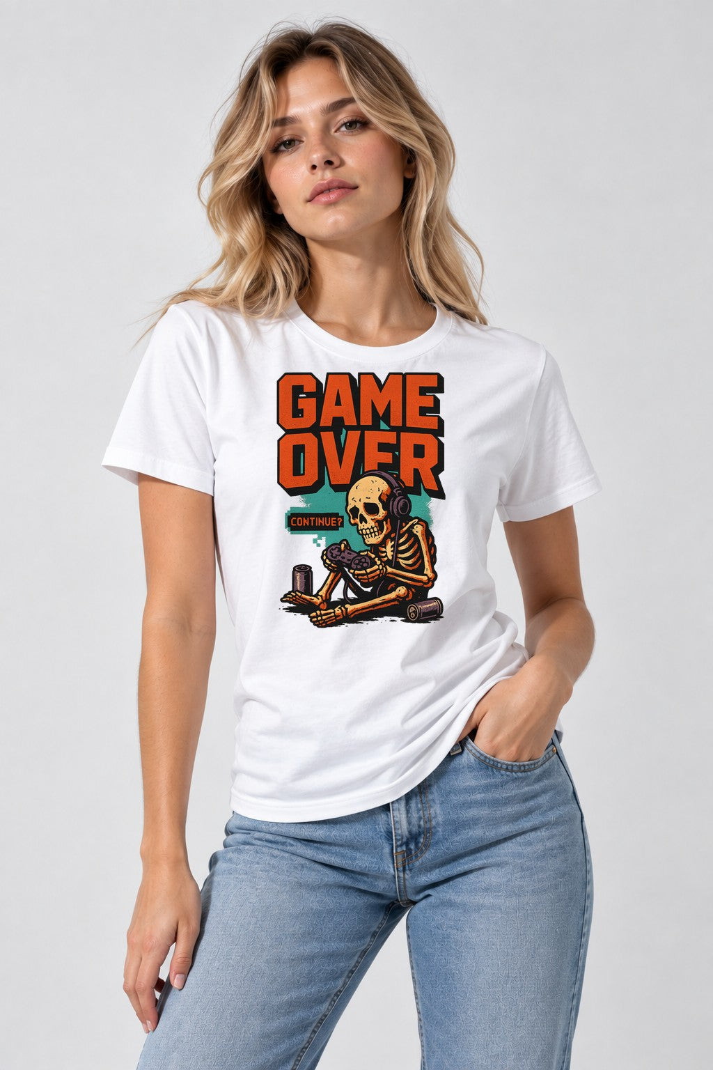 Game Over Skeleton - White