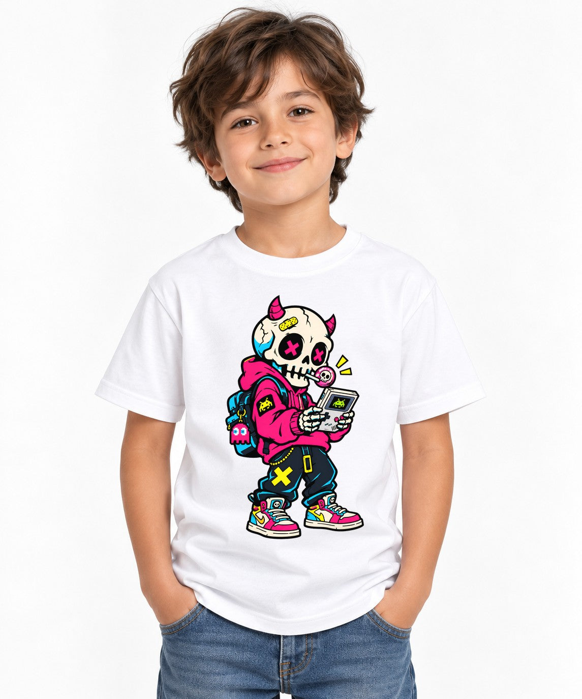 Gamer Skull Devil - White