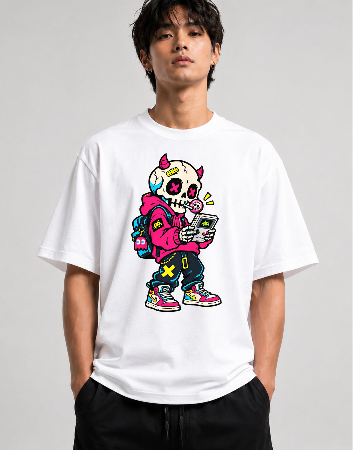 Gamer Skull Devil - White